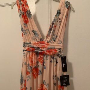 garden meandering blush floral print maxi dress